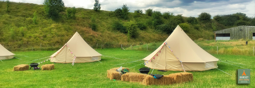 Some of our bell tents on our lovely farm