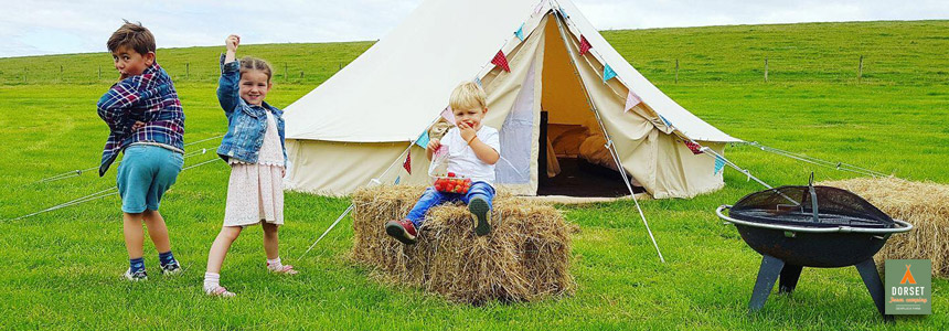 One of our beautiful Bell tents at Dewflock Farm Camping